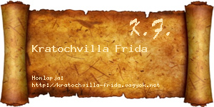 Kratochvilla Frida névjegykártya